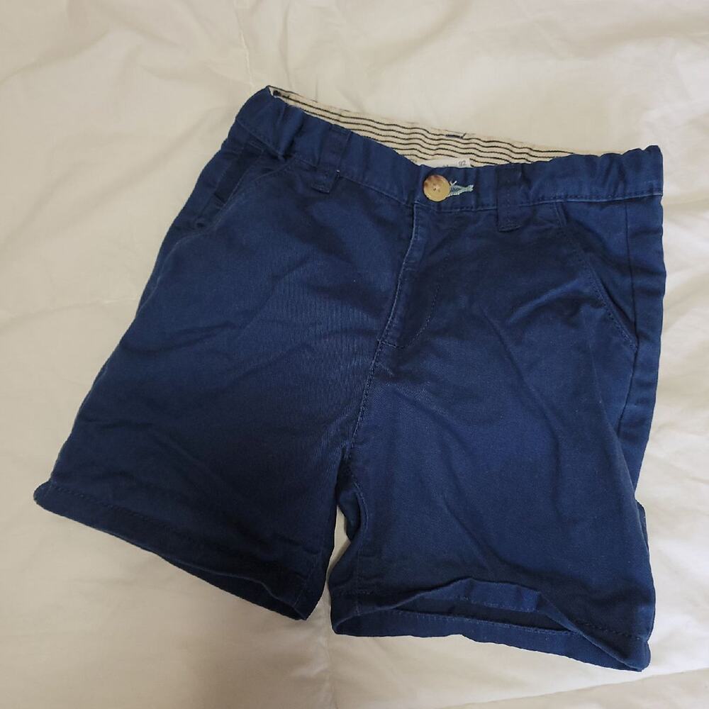 Zara Boys Navy Blue Chino Uniform Shorts 18-24 Months